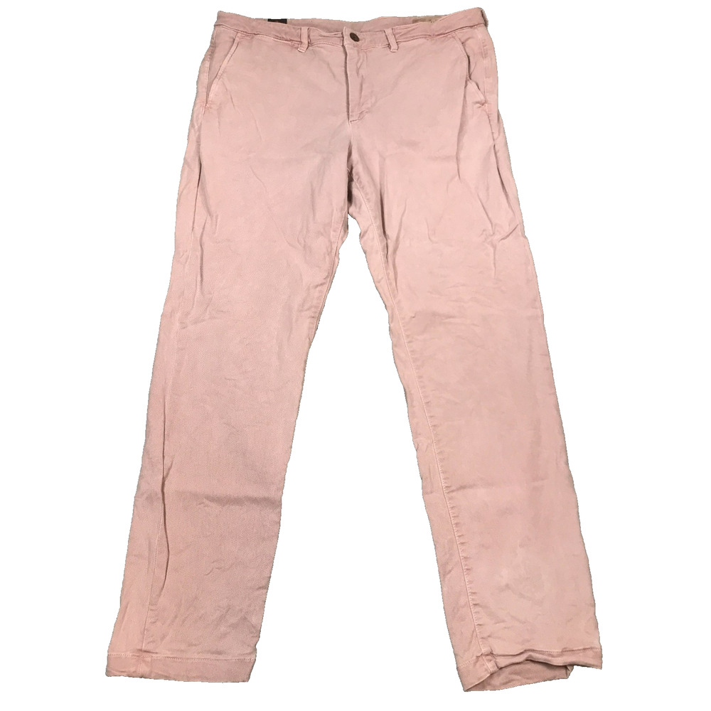 Faherty Coastline Tailored Men's 34x32 Chino Pants Organic Cotton Blend Pink I